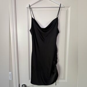 Topshop Black Cowl Neck Mini Dress